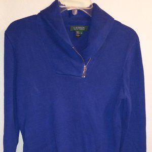 Ralph Lauren sweater woman's Size medium Blue winter designer cozy